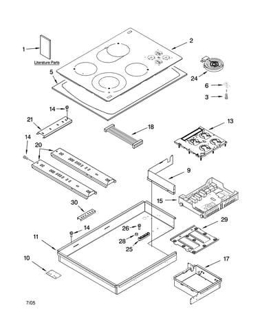 Cooktop parts, optional parts