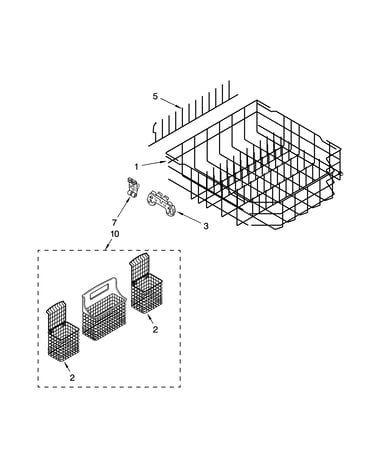 Lower rack parts, optional parts (not included)