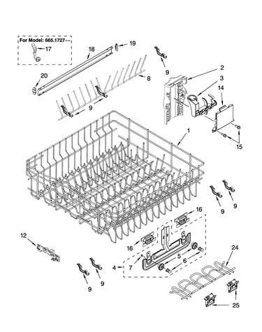 Upper rack and track parts