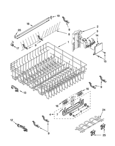 Upper rack and track parts