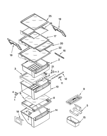Refrigerator shelf parts