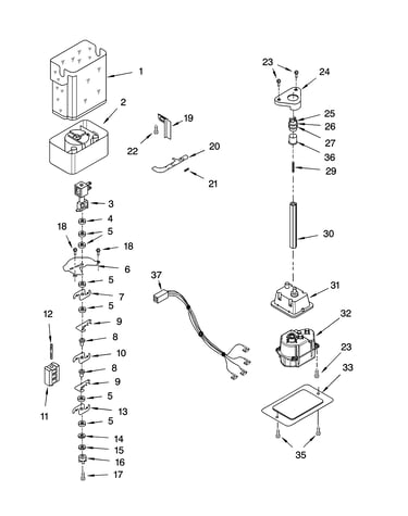 Motor and ice container parts