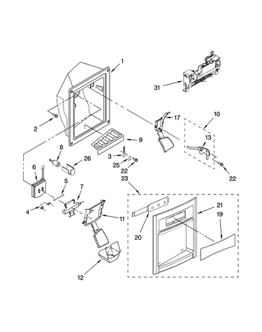 Dispenser front parts