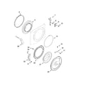 Kenmore Elite 11045089401 door and latch parts diagram