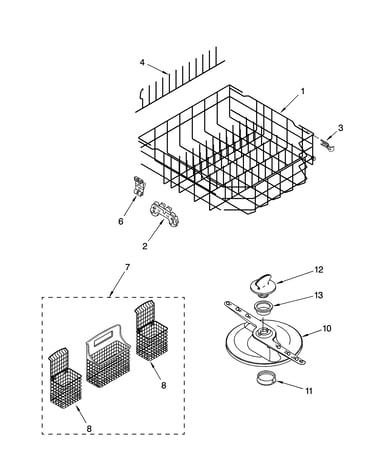 Lower dishrack parts, optional parts (not included)