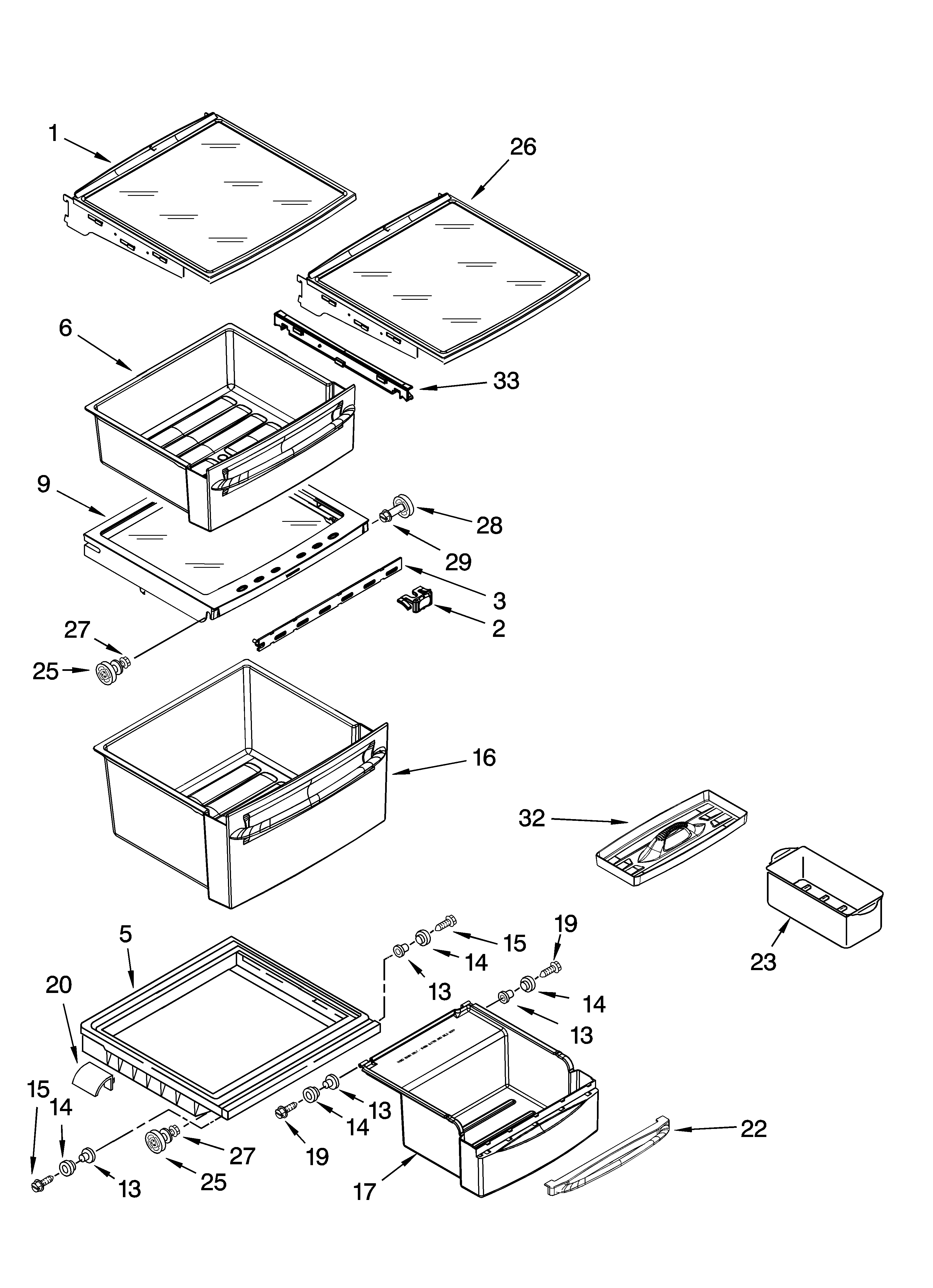 Refrigerator shelf parts