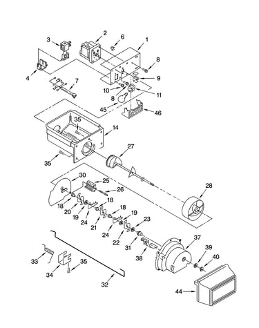 Motor and ice container parts
