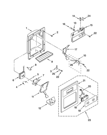 Dispenser front parts