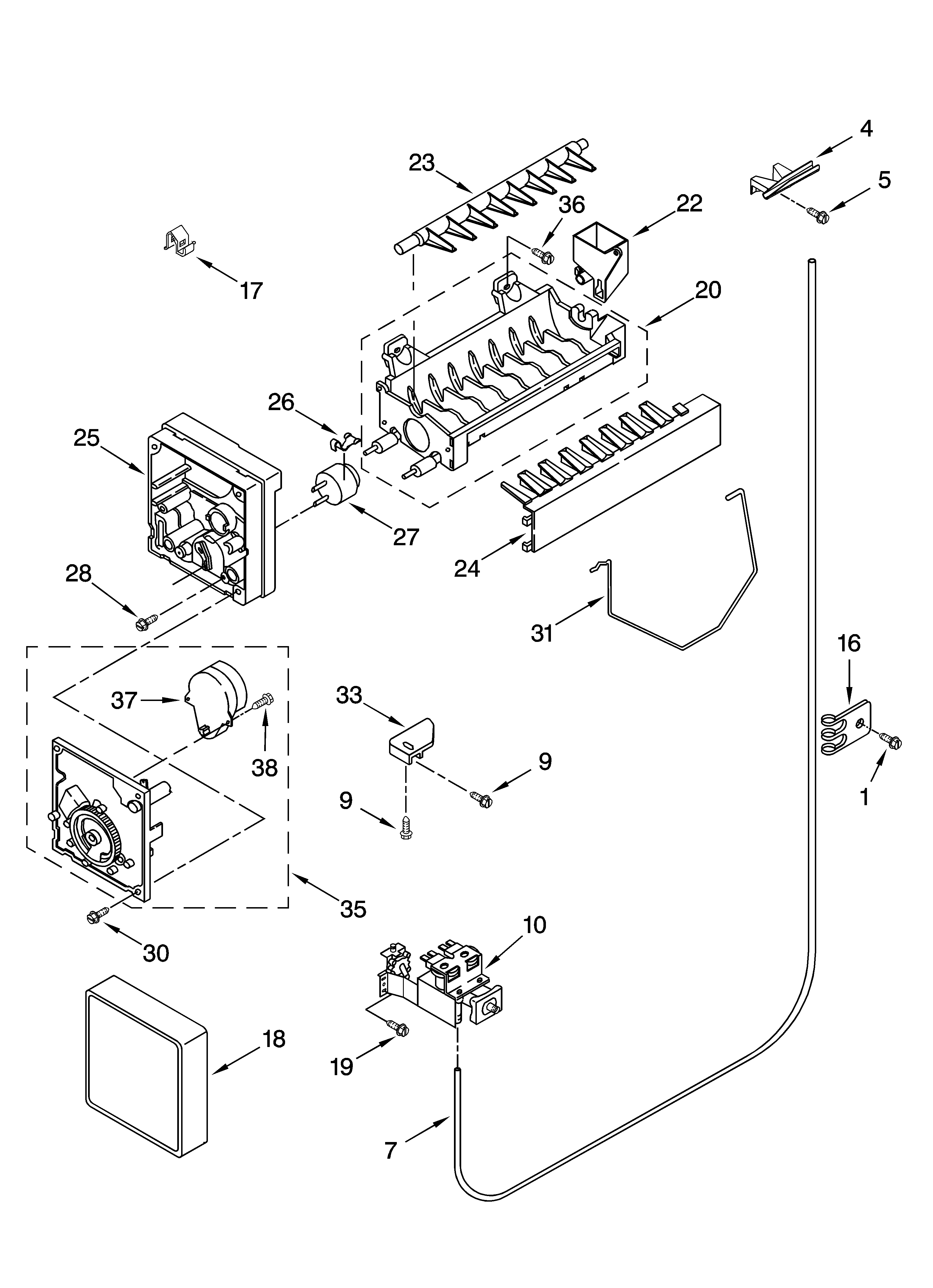 Icemaker parts, optional parts