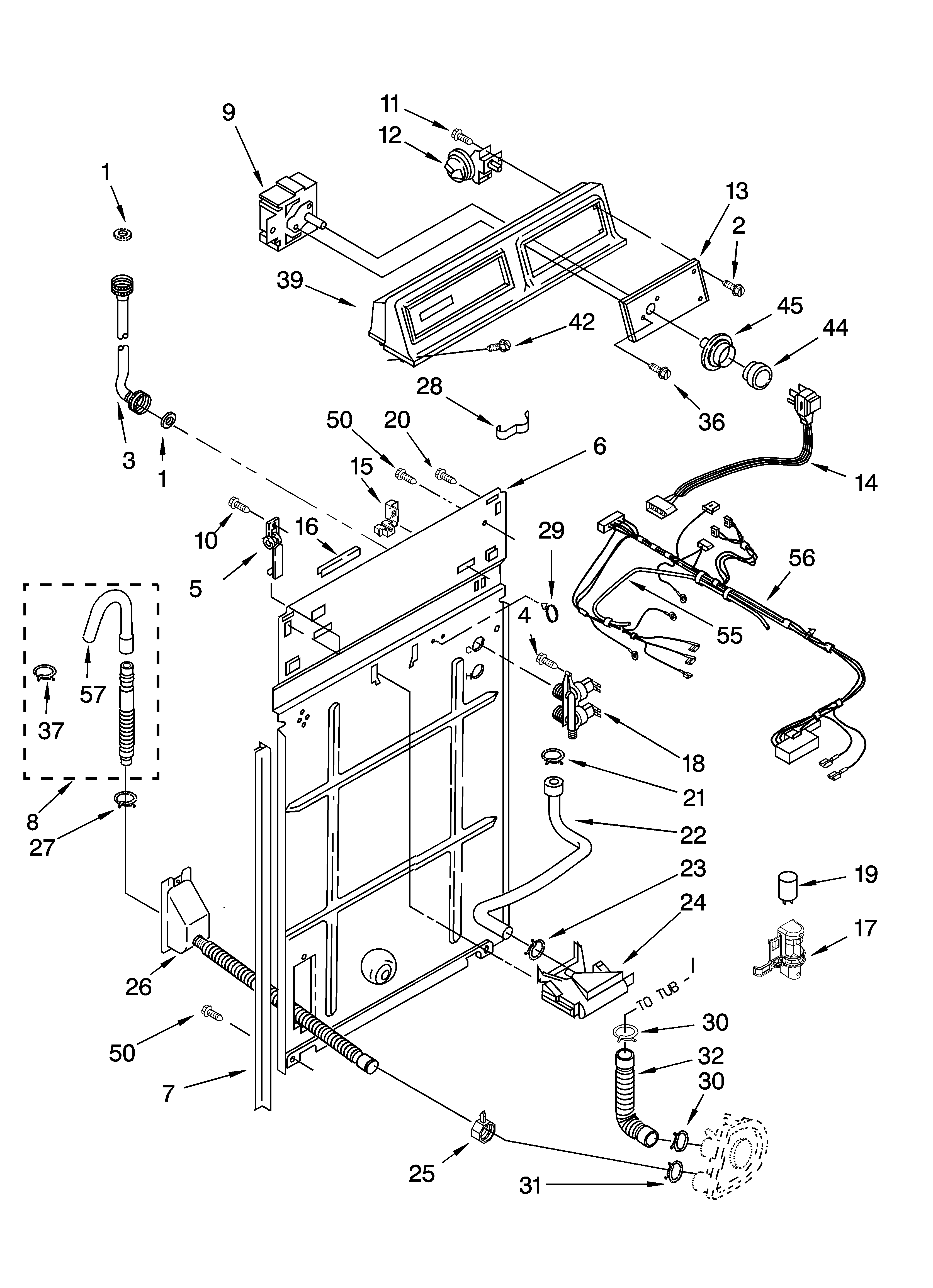 Control and rear panel parts