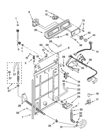 Control and rear panel parts
