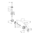 Kenmore 11026442502 brake, clutch, gearcase, motor and pump parts diagram