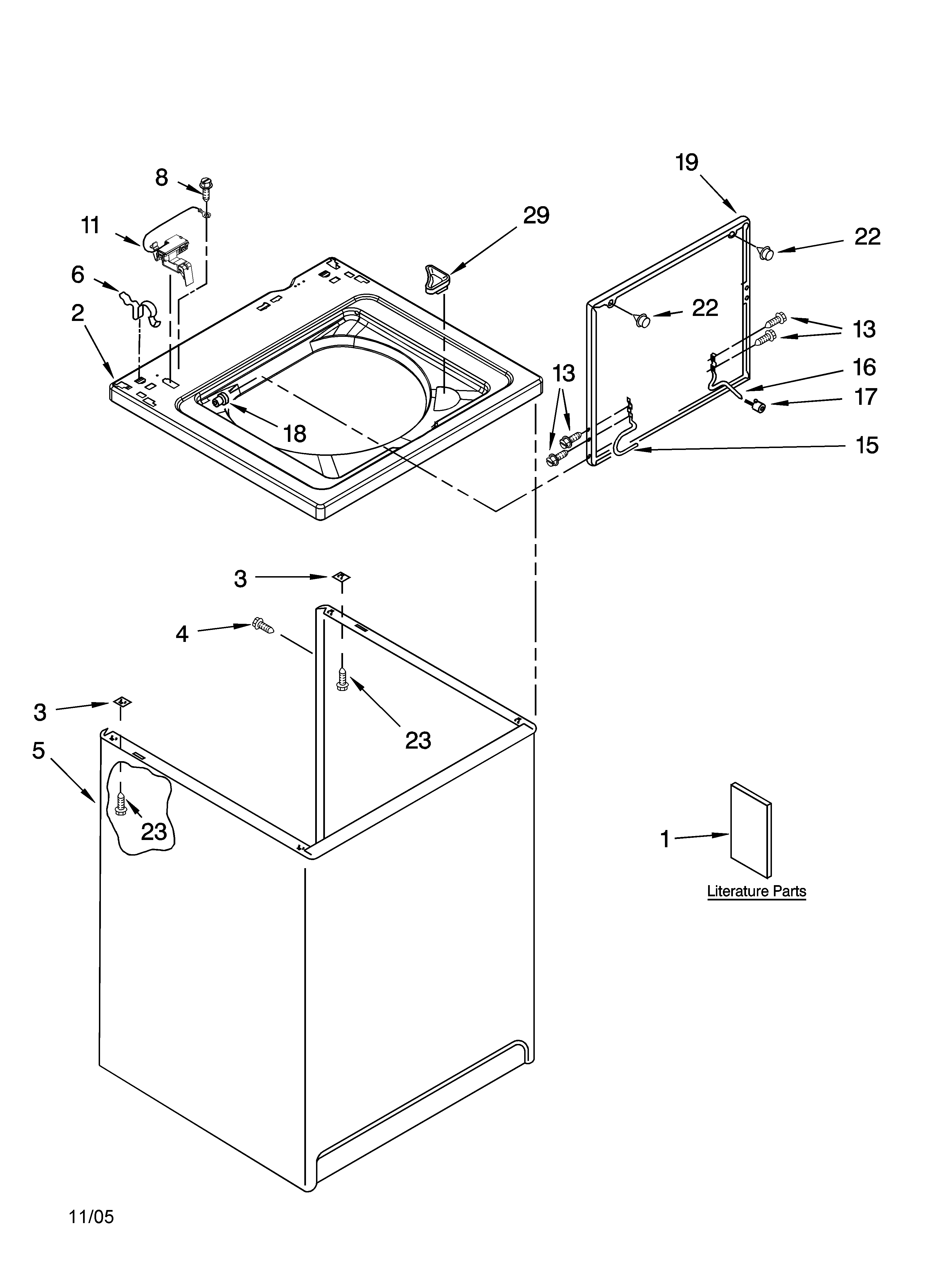 Top and cabinet parts