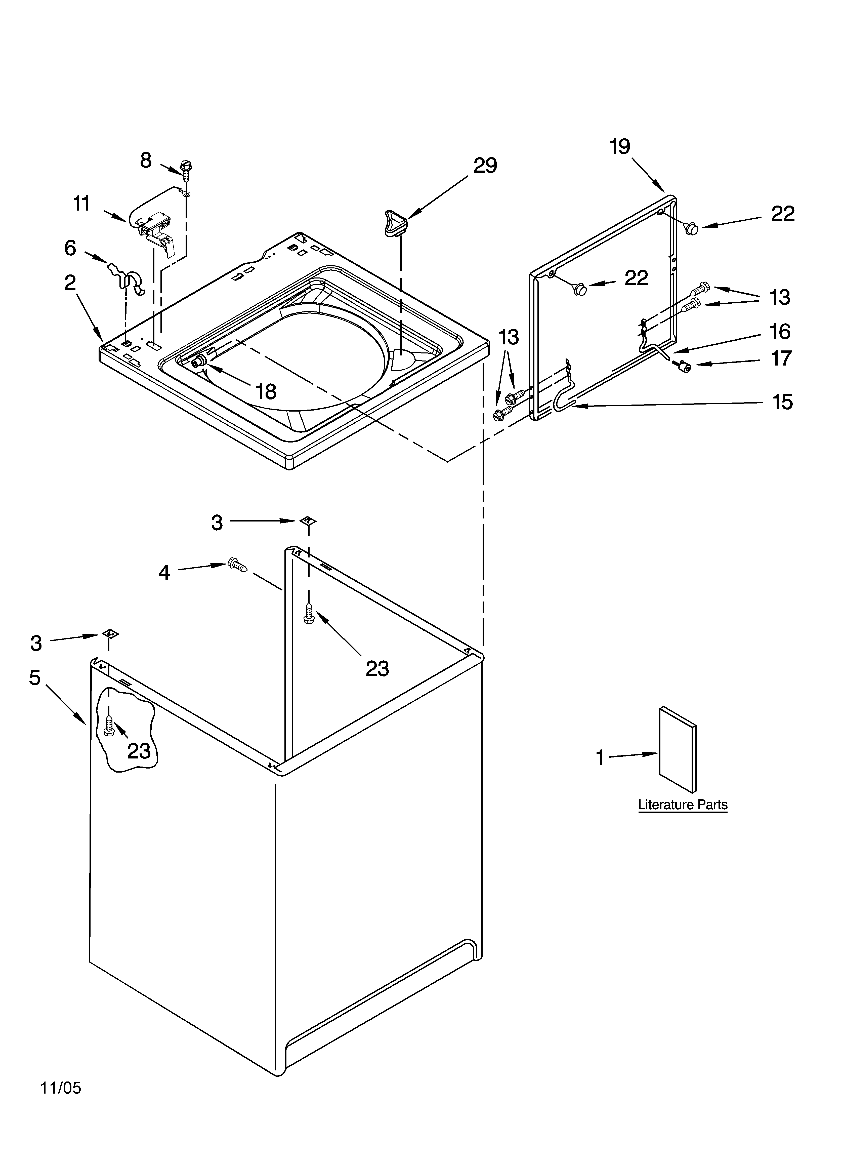 Top and cabinet parts