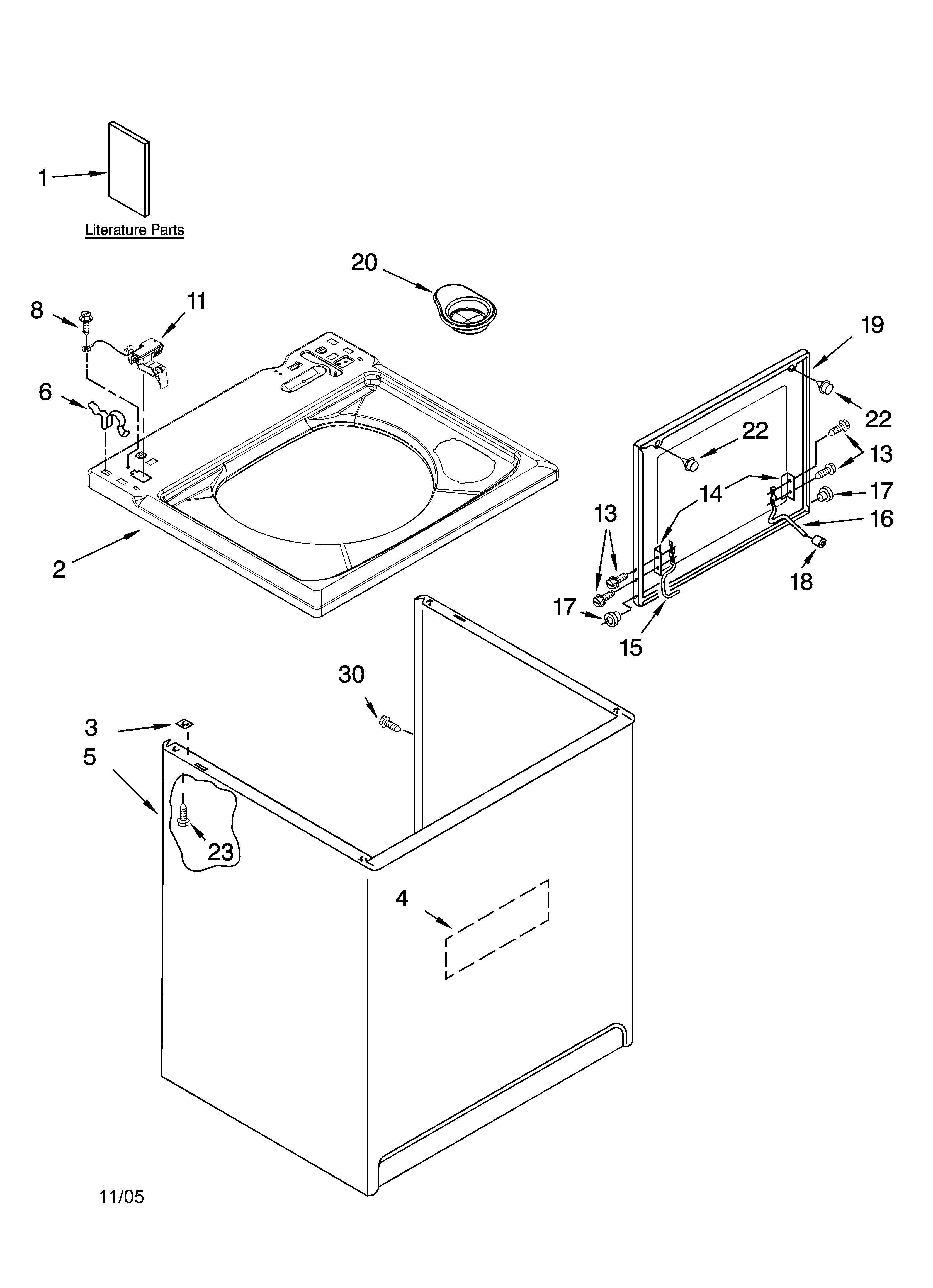 Top and cabinet parts
