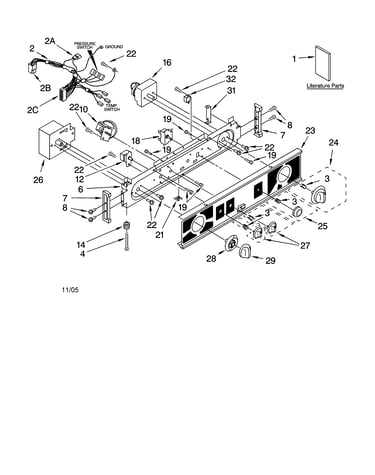 Washer/dryer control panel parts