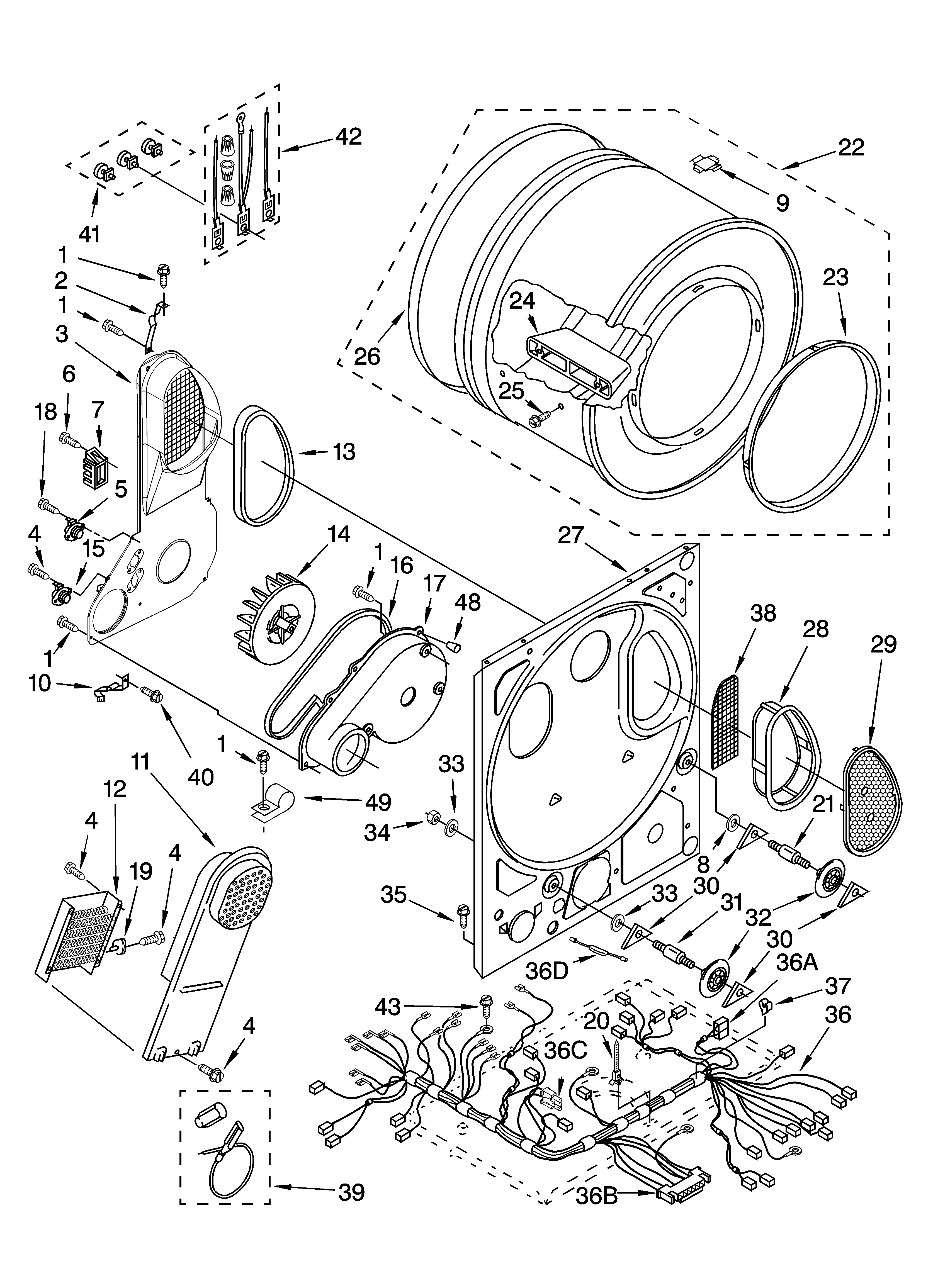 Dryer bulkhead parts