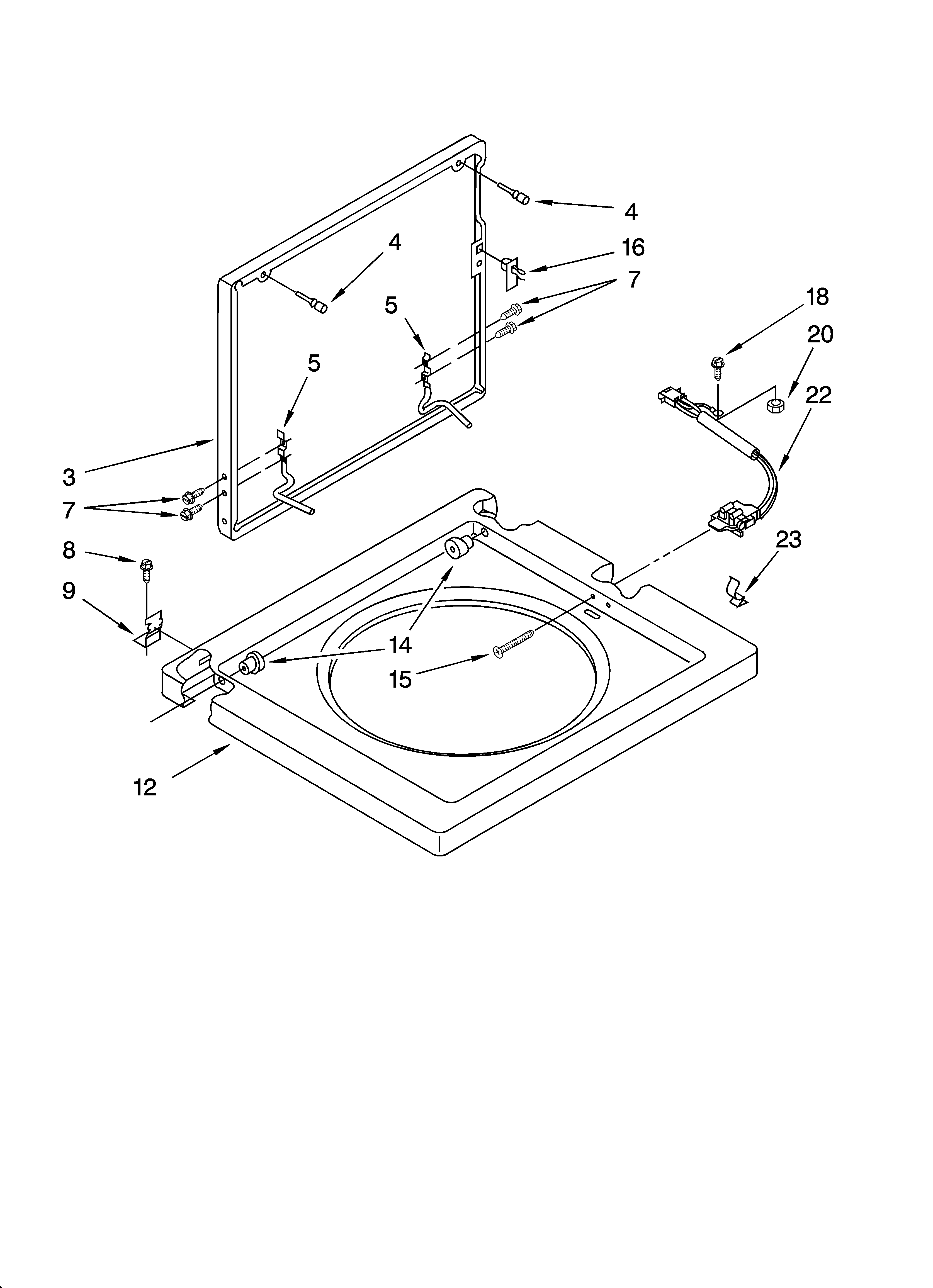 WASHER TOP AND LID PARTS