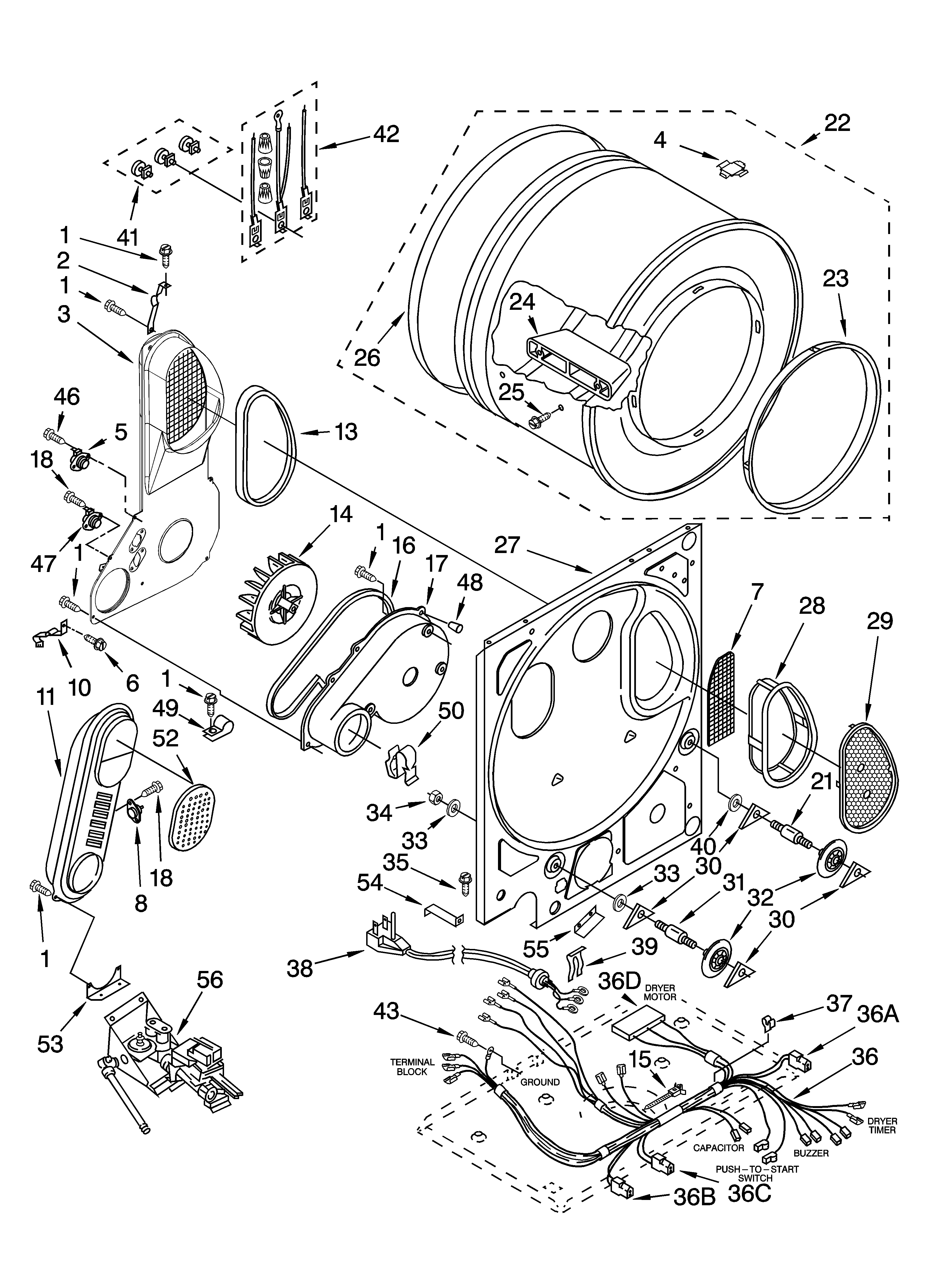 Dryer bulkhead parts