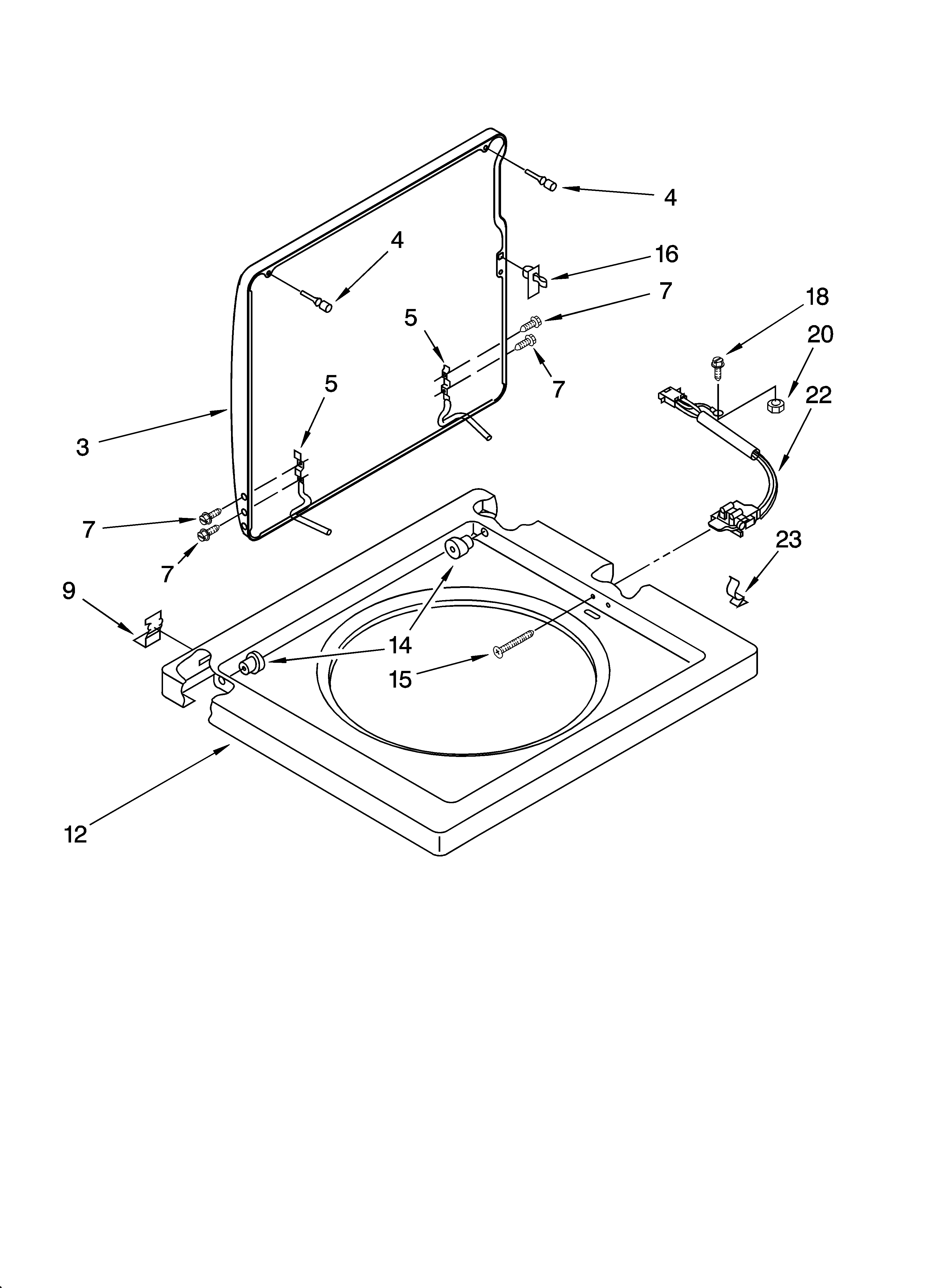 WASHER TOP AND LID PARTS