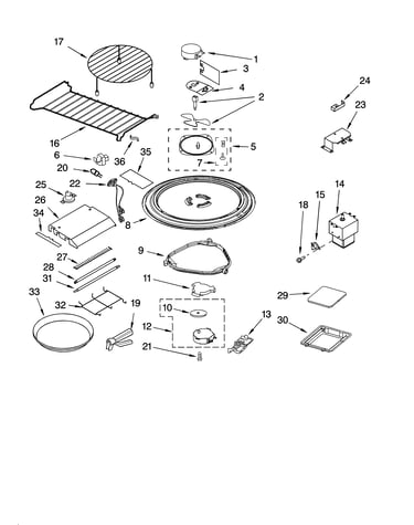 Magnetron and turntable parts