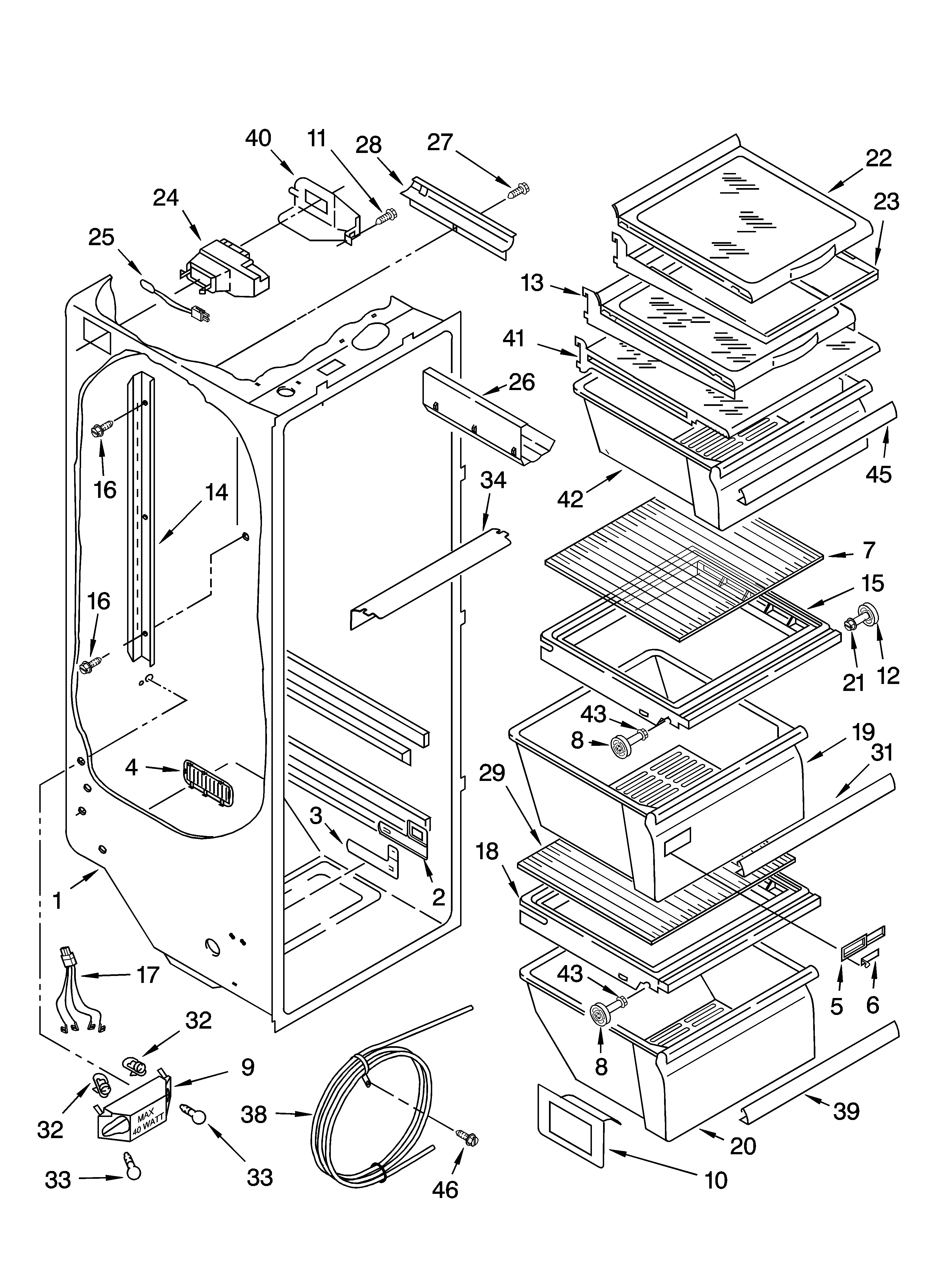 Refrigerator liner parts