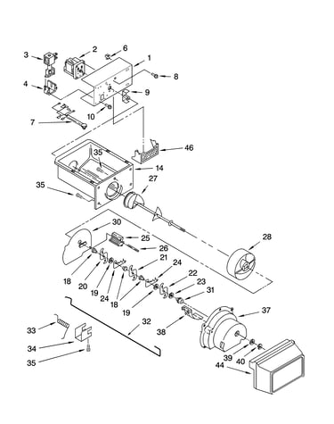Motor and ice container parts