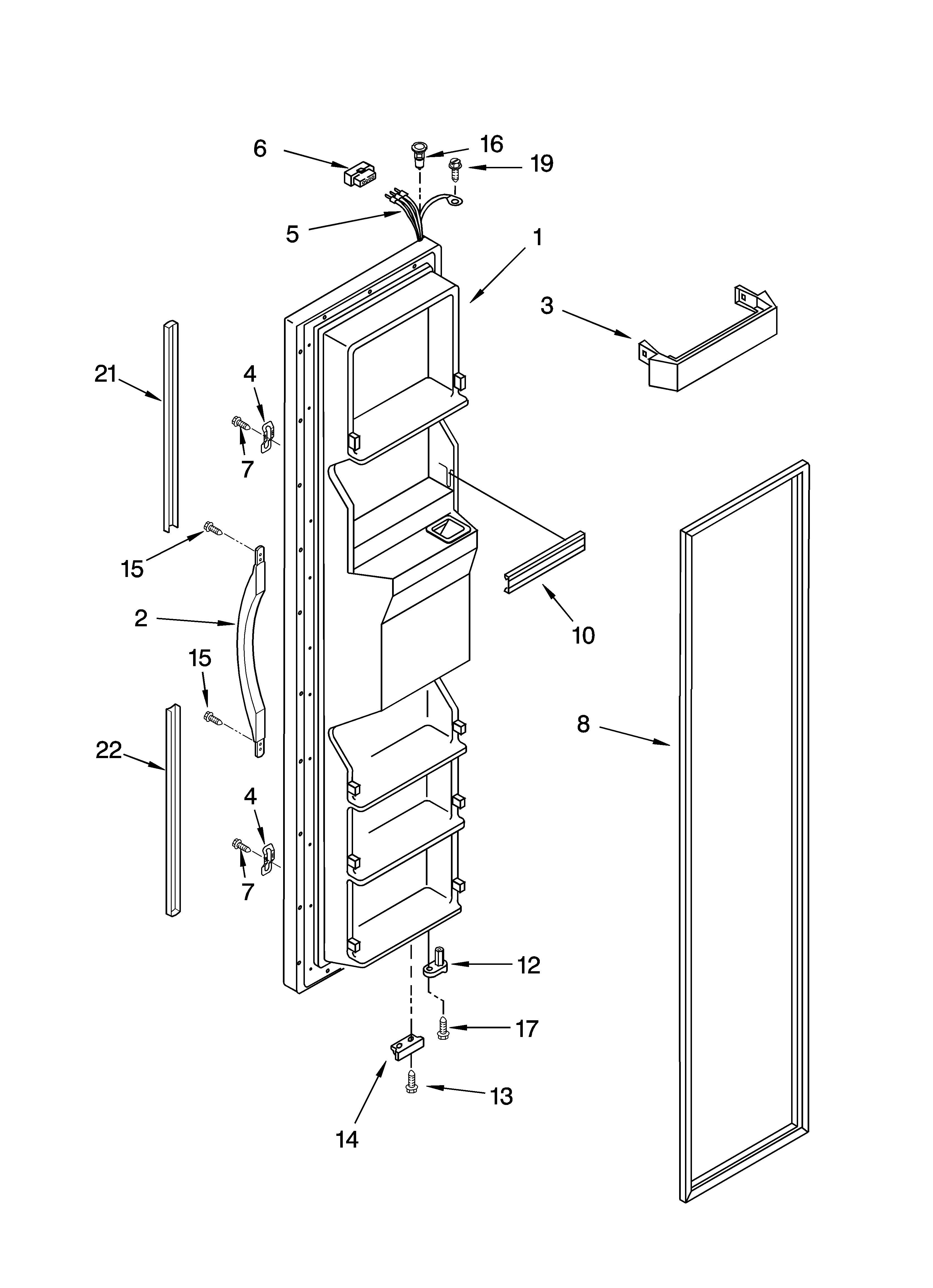 Freezer door parts