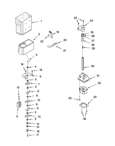 Motor and ice container parts