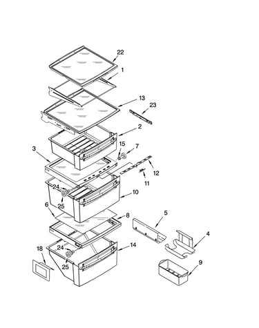 Refrigerator shelf parts