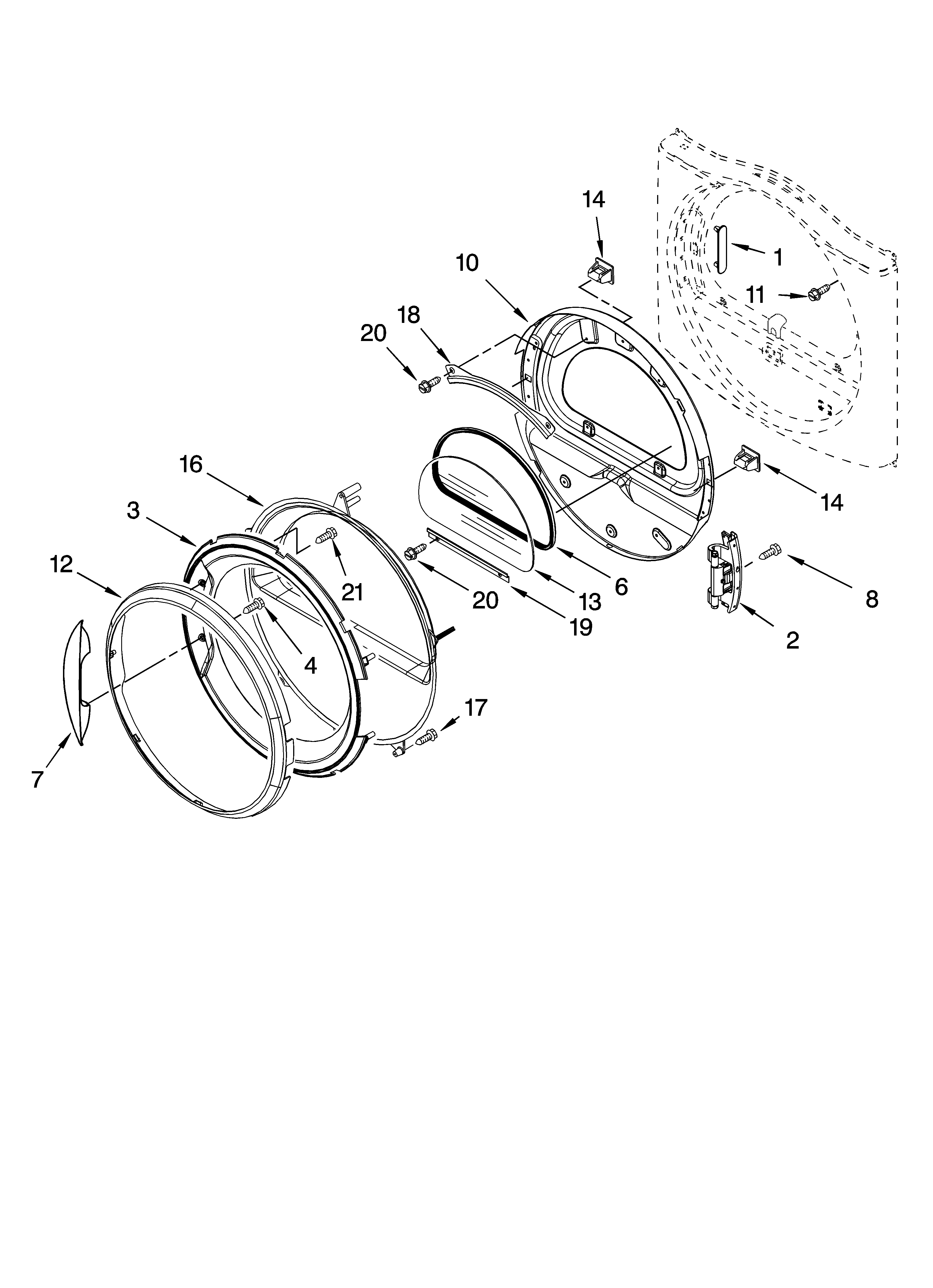 Door parts, optional parts (not included)