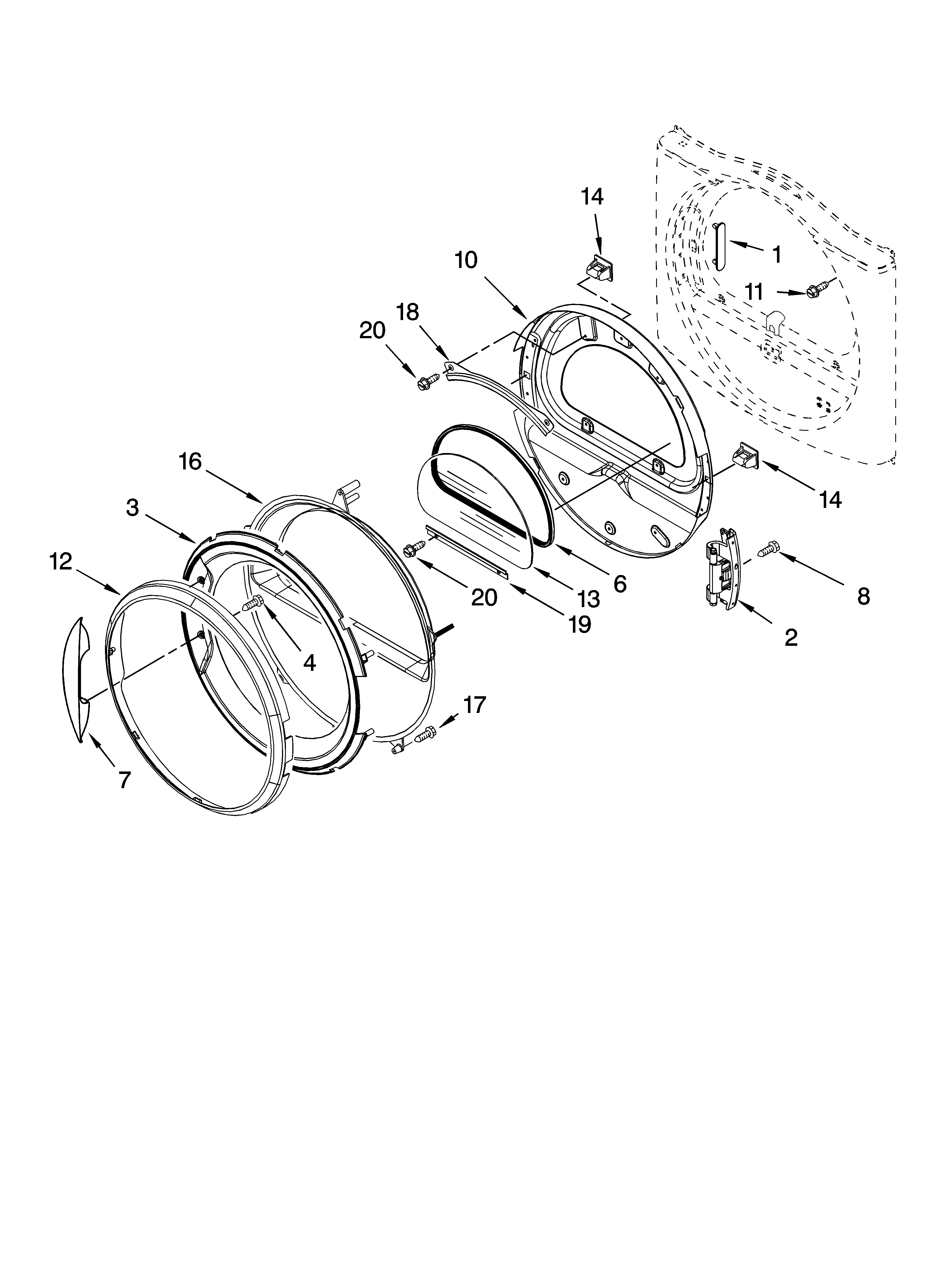 Door parts, optional parts (not included)