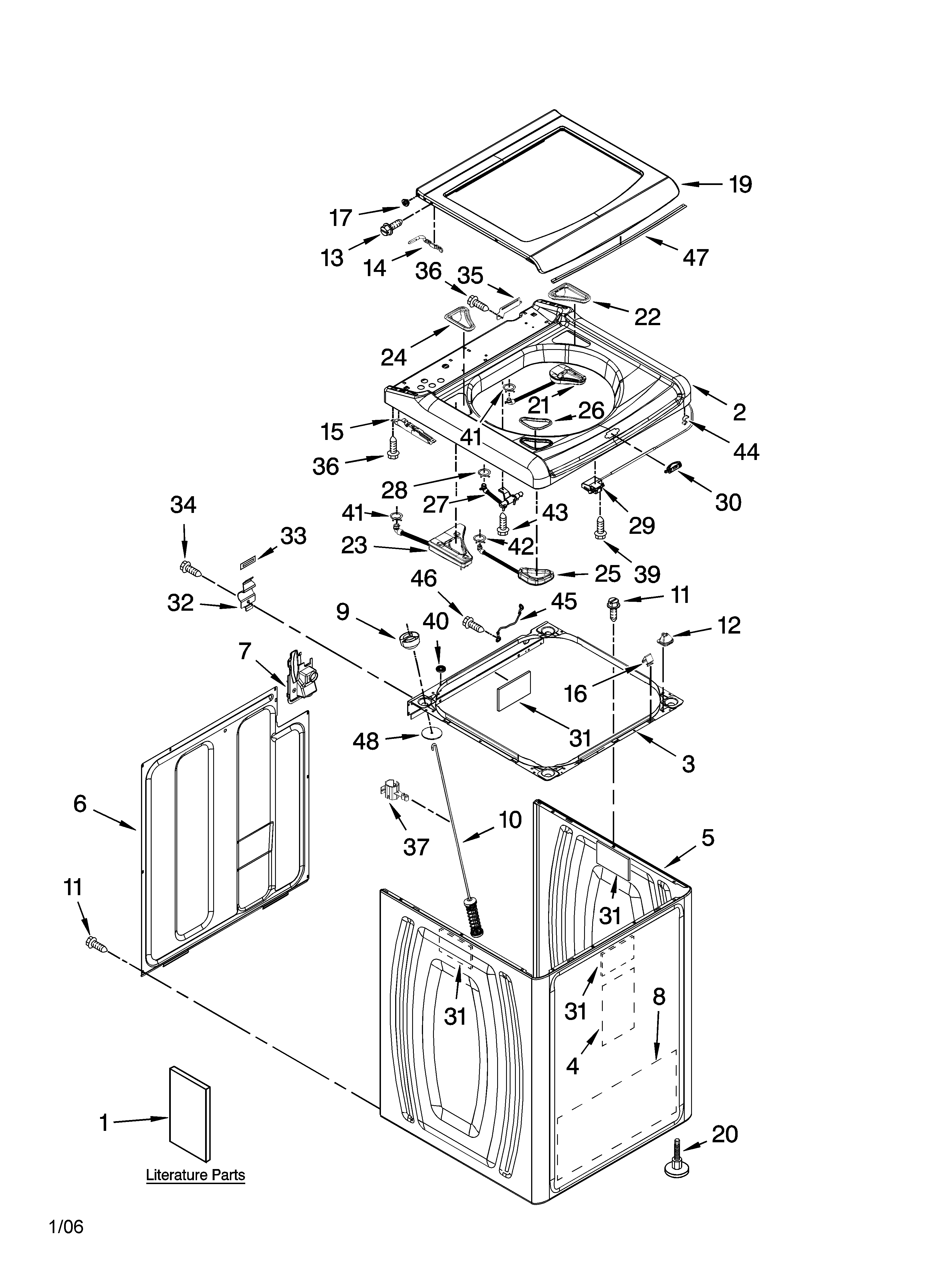 Top and cabinet parts