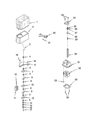 Motor and ice container parts