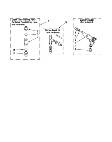 Water system parts, optional parts (not included)