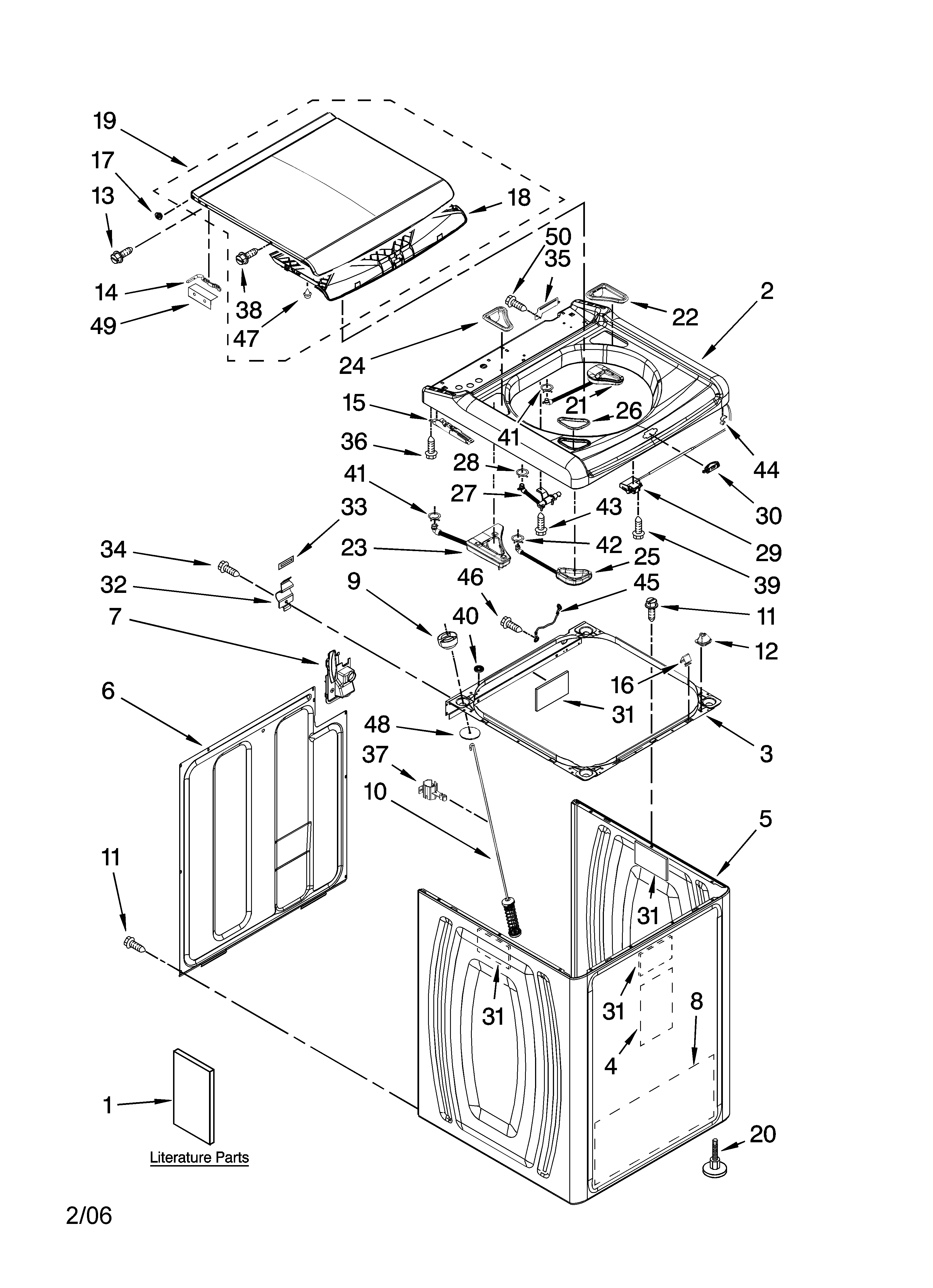 Top and cabinet parts
