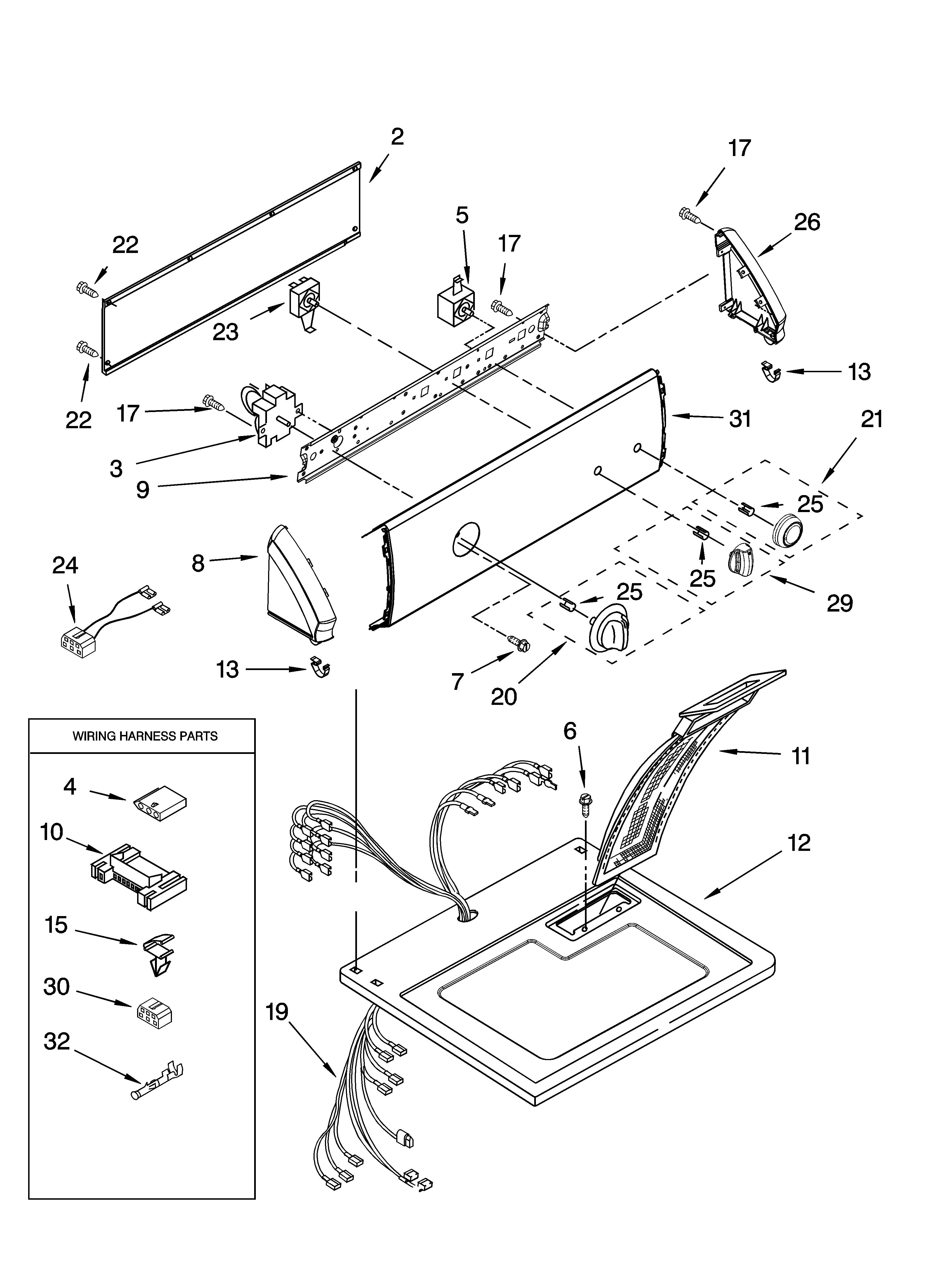 Top and console parts