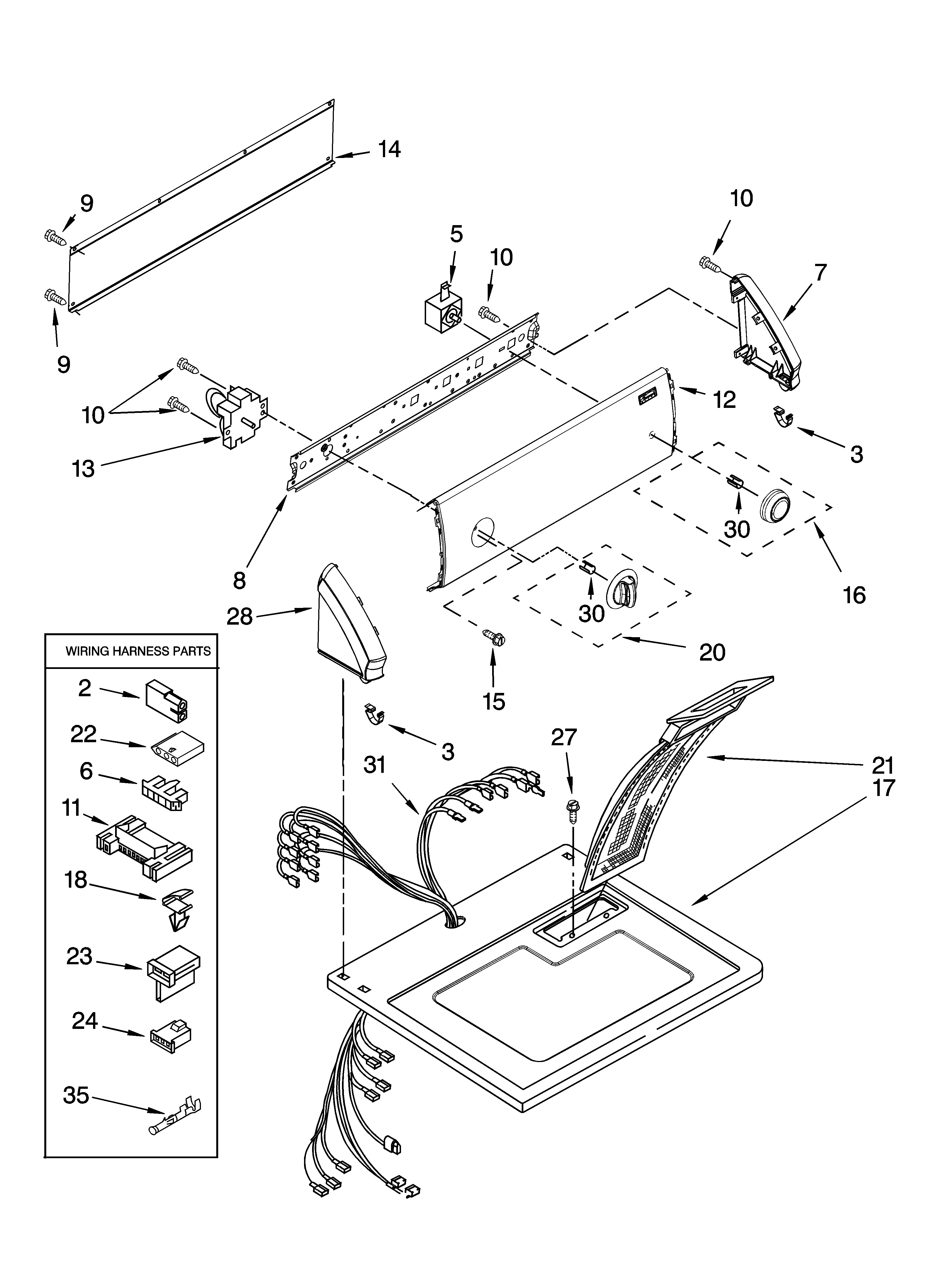 Top and console parts