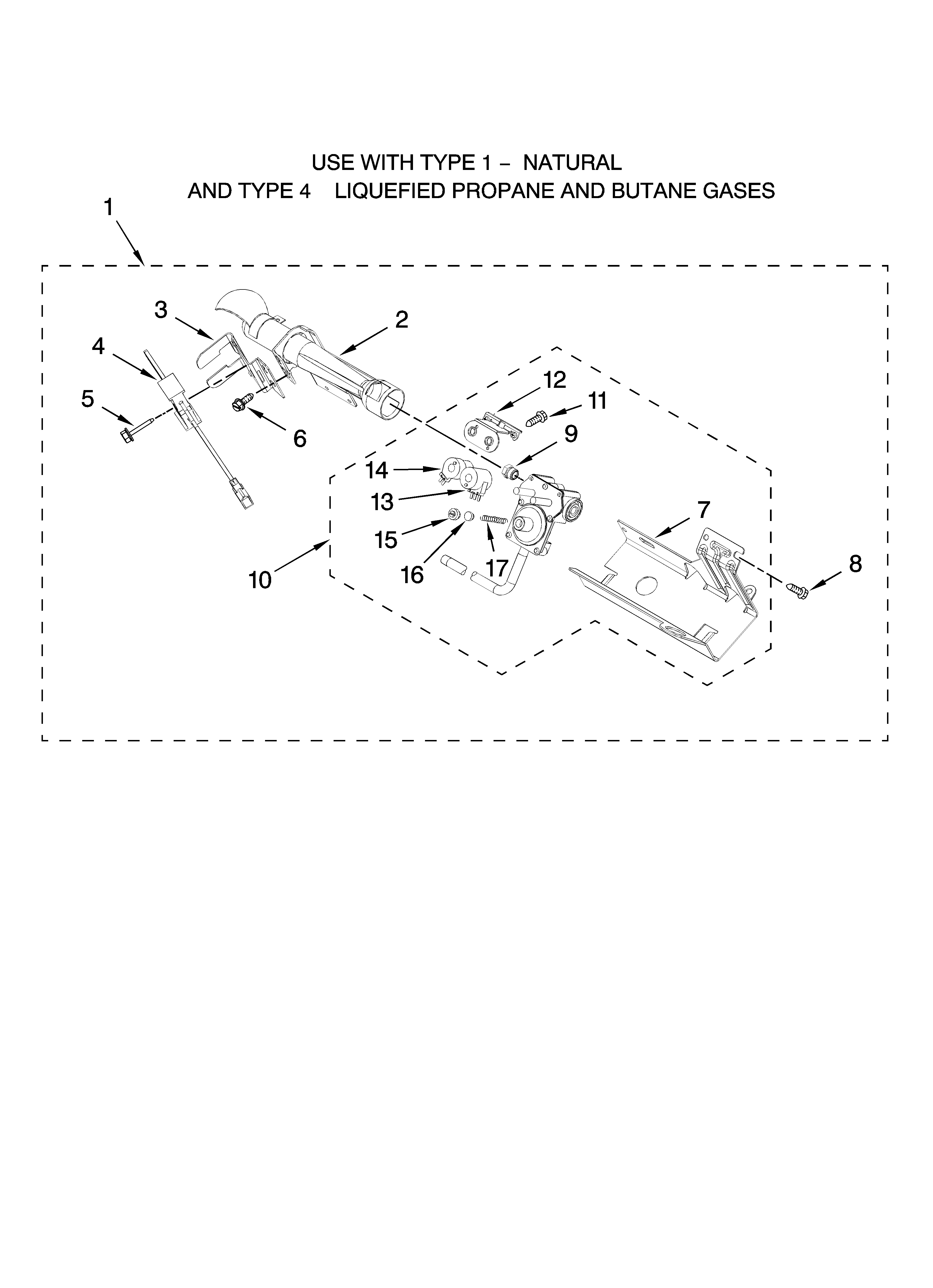 8557891 BURNER ASSEMBLY, OPTIONAL PARTS (NOT INCLUDED)