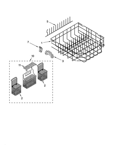Lower rack parts, optional parts (not included)