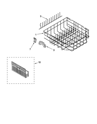 Lower rack parts, optional parts (not included)