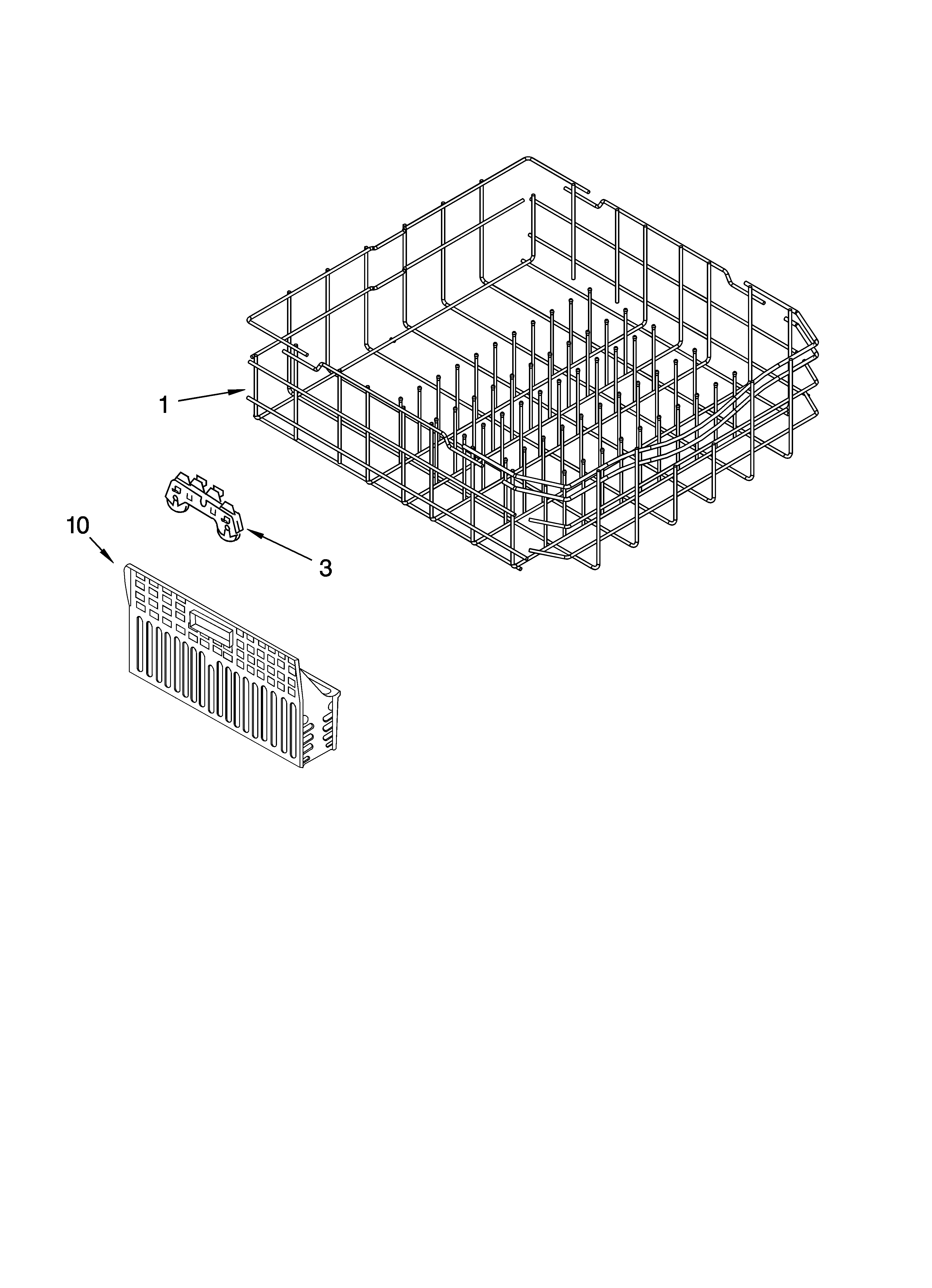 LOWER RACK PARTS, OPTIONAL PARTS (NOT INCLUDED)