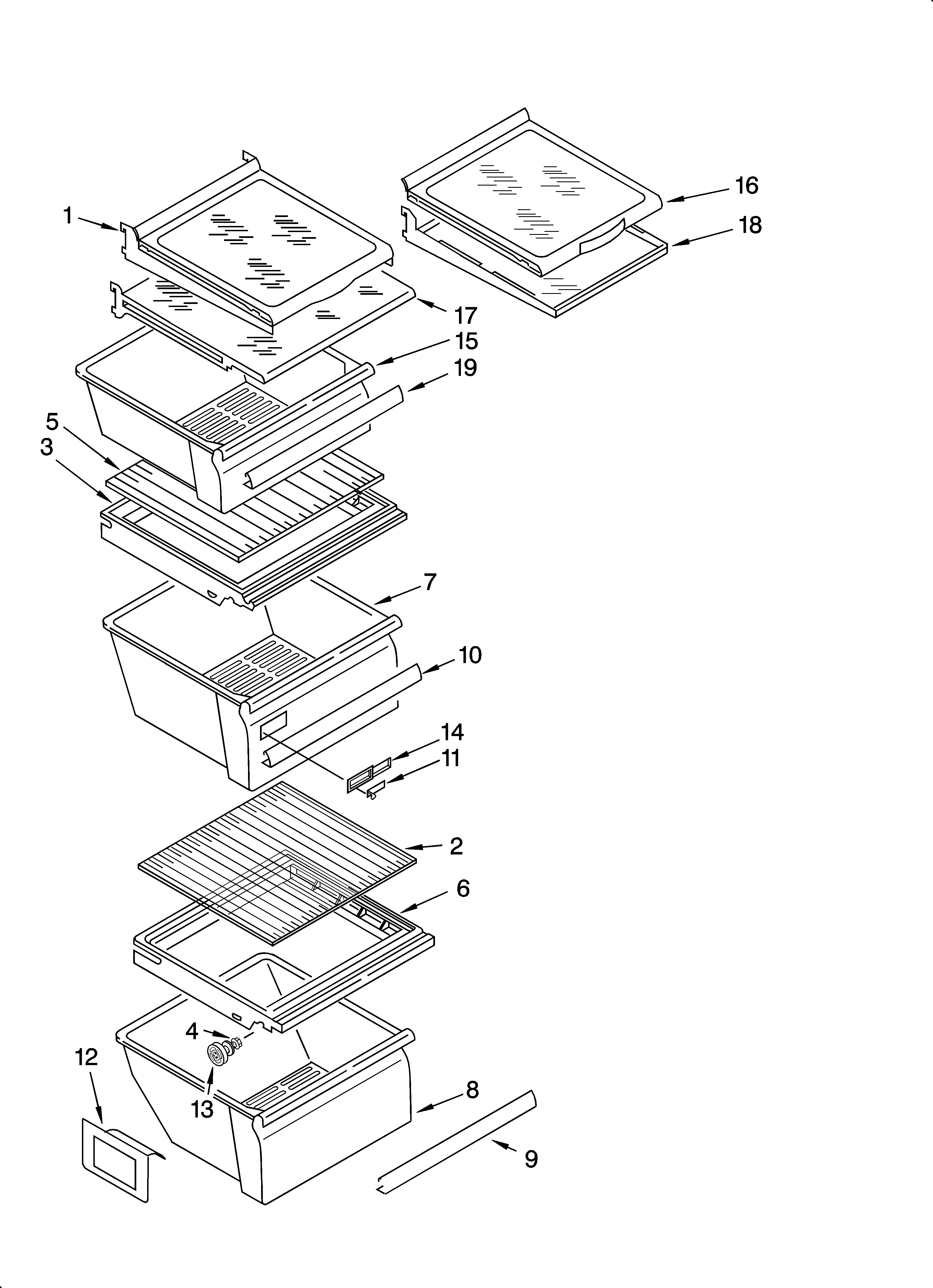 Refrigerator shelf parts