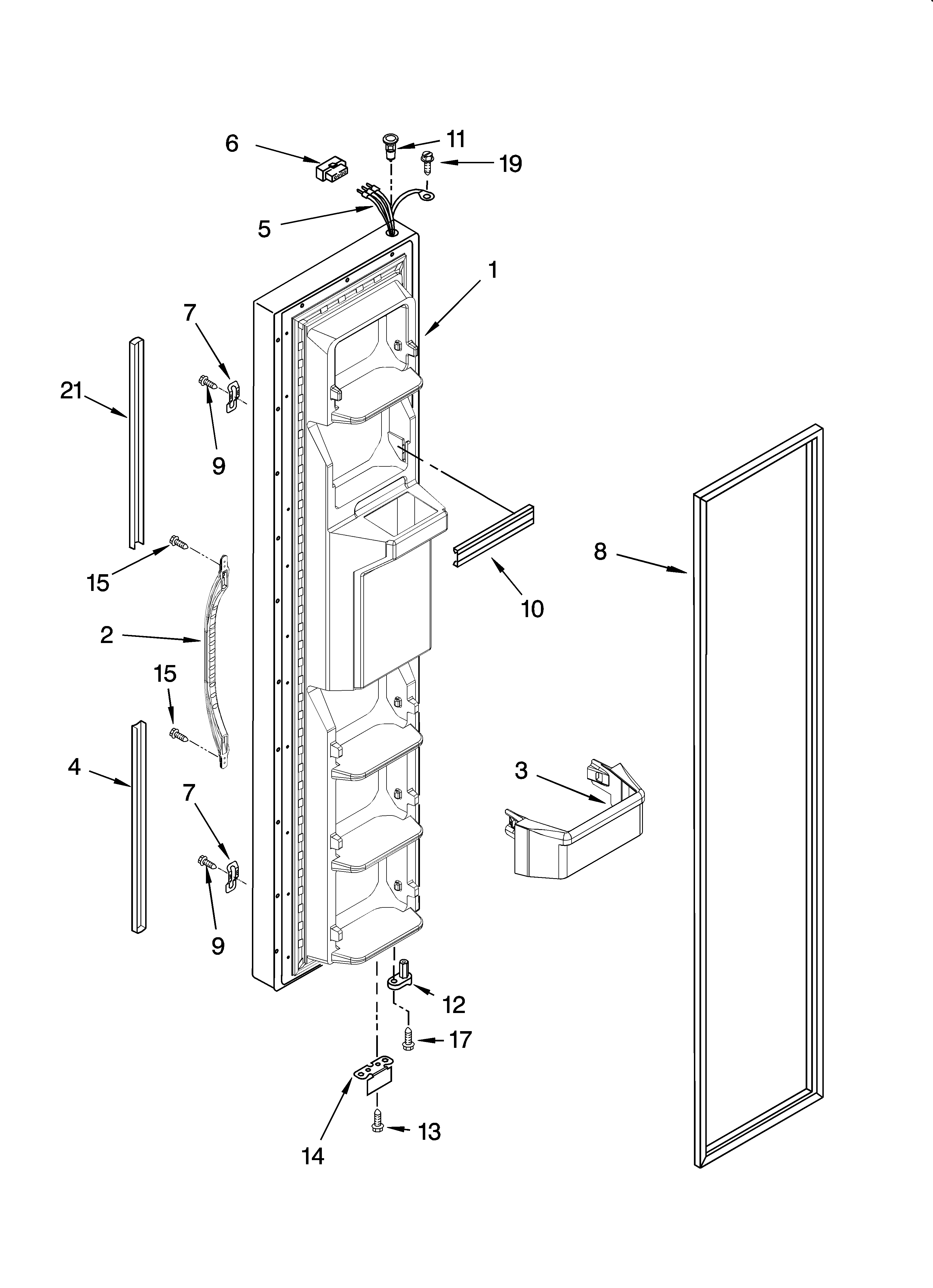 Freezer door parts