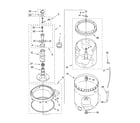 Kenmore Elite 11016964503 agitator, basket and tub parts diagram
