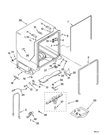 Tub and frame parts