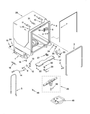 Tub and frame parts