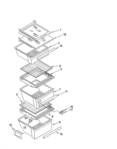 Refrigerator shelf parts