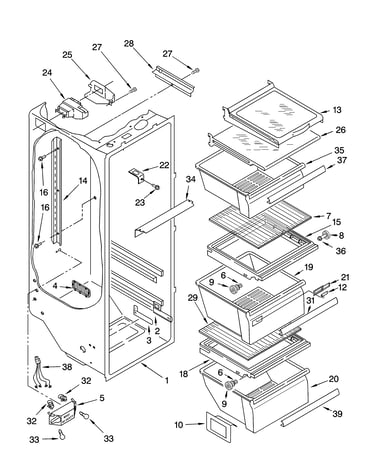 Refrigerator liner parts