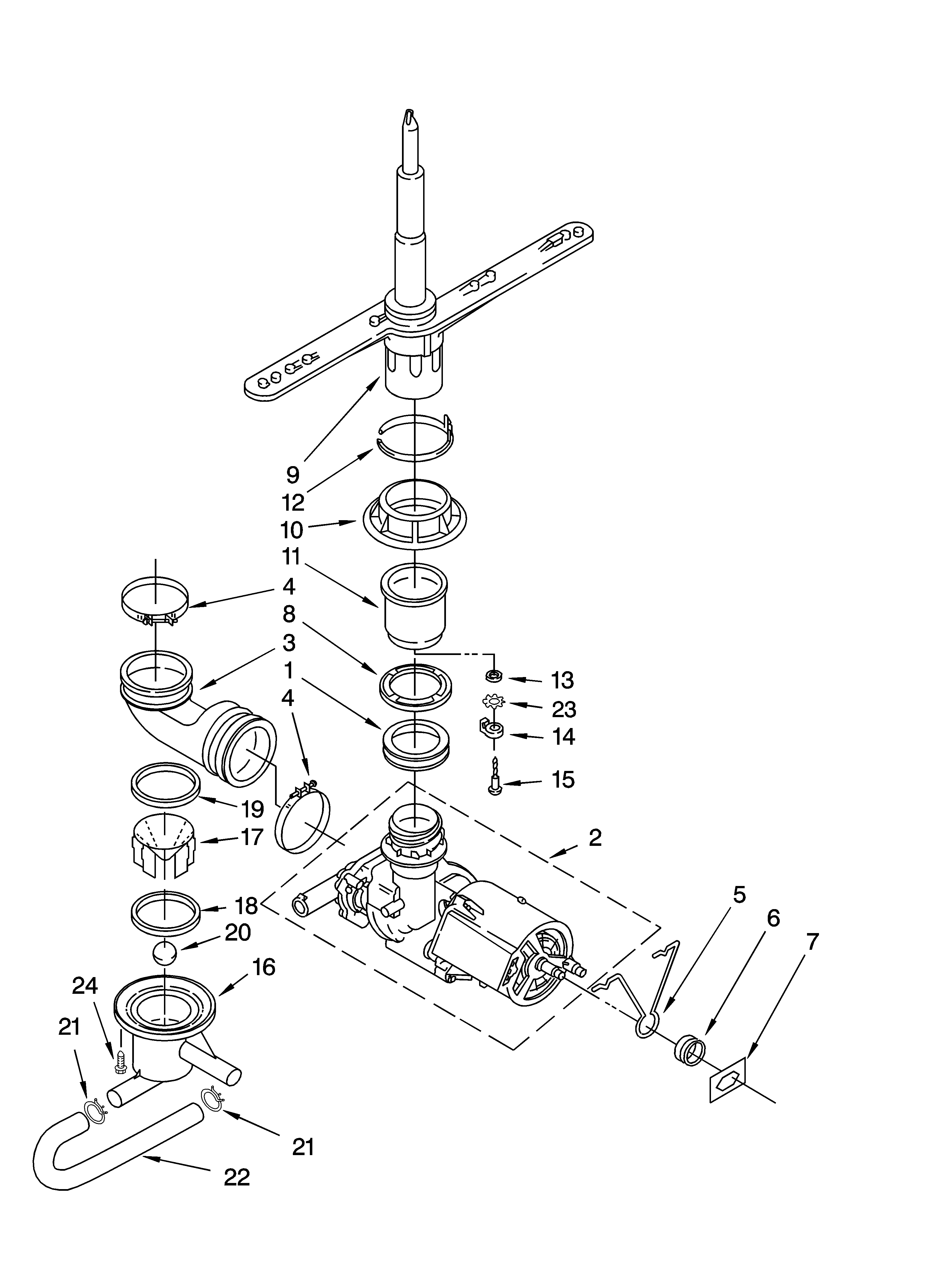 Pump and spray arm parts